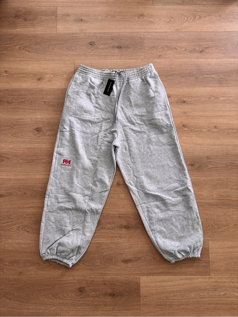 Raw Hem Gray Men's Sweatpants - Logo